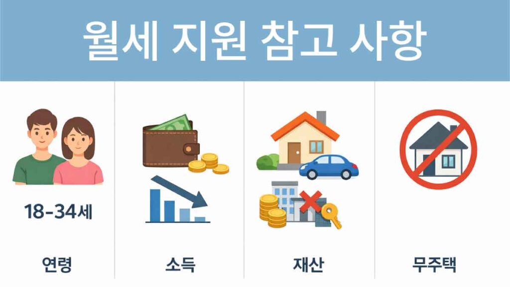2026 청년월세 지원 대상과 소득 재산 조건 안내 이미지
