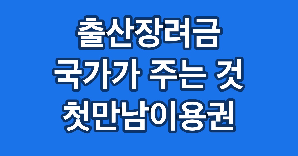 출산장려금 국가가 주는 것 첫만남이용권